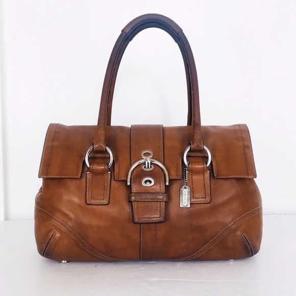 Coach Handbags - Coach Soho Distressed Vachetta Buckle Flap Satchel